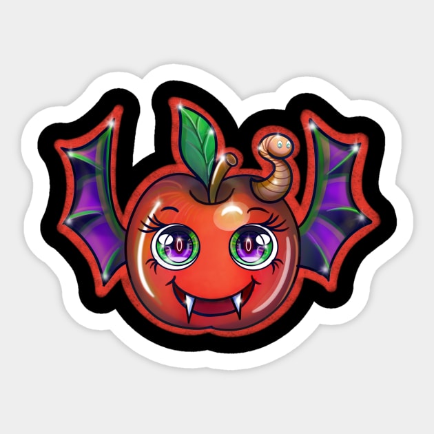 Kawaii Fruit Bat (Red) Sticker by CuddlyChimera